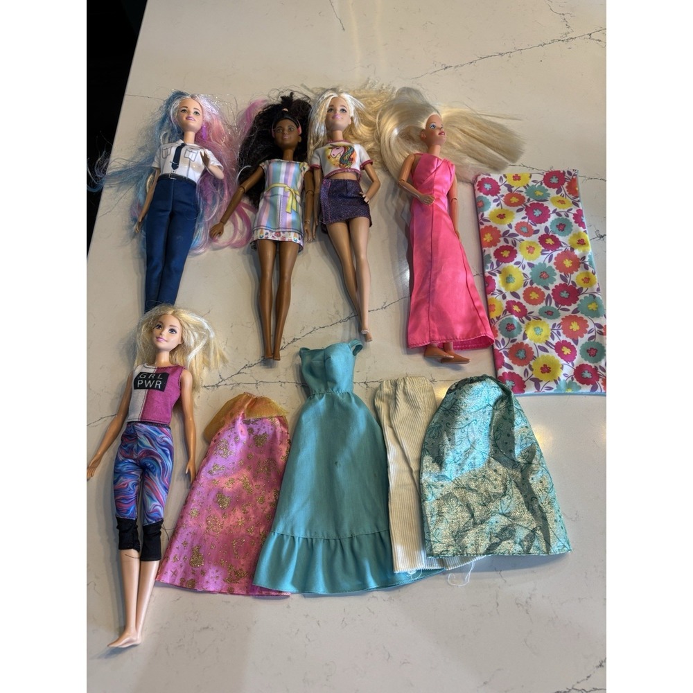 Barbie Doll Lot Of 6 Figures with Clothing Mattel Vintage